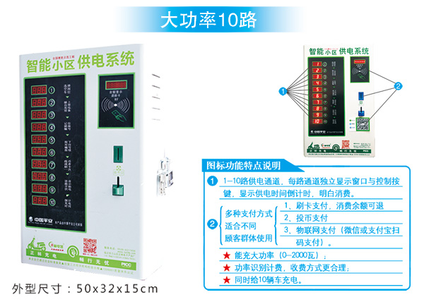 大功率10路小區(qū)充電站